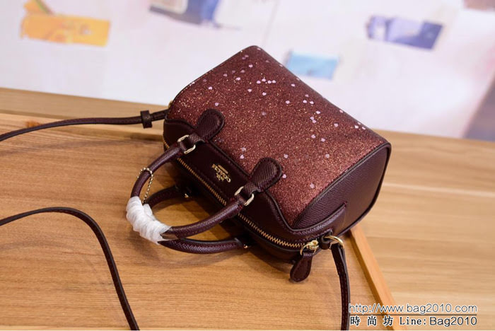 COACH蔻馳 c37747 Coach聖誕限量迷你星辰波士頓包 手提斜挎包  Chz1524
